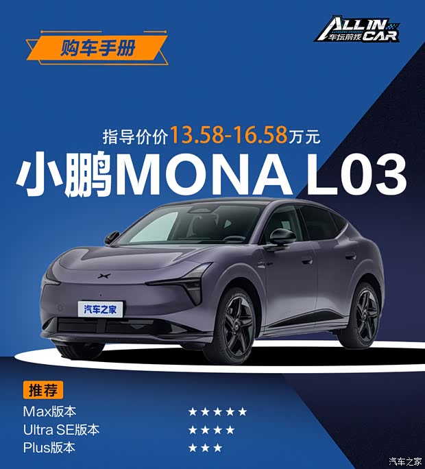 详细阅读:Max版本就够了!小鹏MONA L03购车手册 Max版本就够了!小鹏MONA L03购车手册